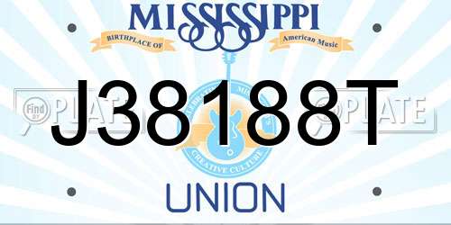 J38188T Mississippi License Plate