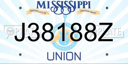 J38188Z Mississippi License Plate
