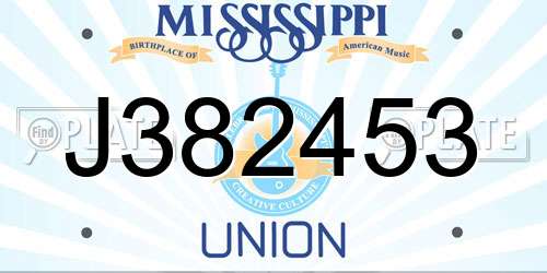 J382453 Mississippi License Plate