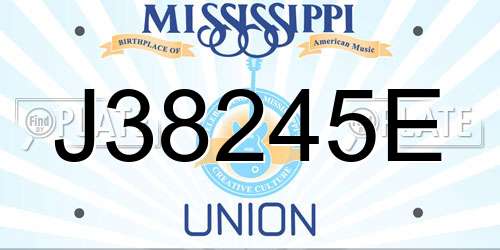 J38245E Mississippi License Plate