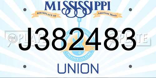 J382483 Mississippi License Plate