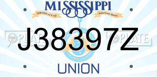 J38397Z Mississippi License Plate