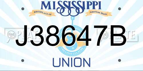 J38647B Mississippi License Plate