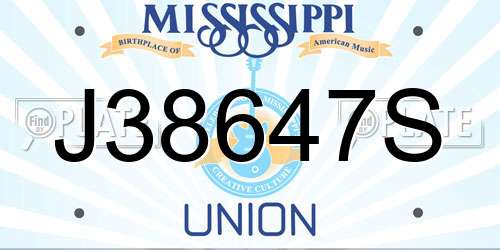 J38647S Mississippi License Plate