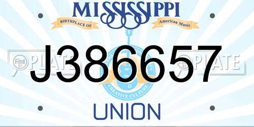 J386657 Mississippi License Plate