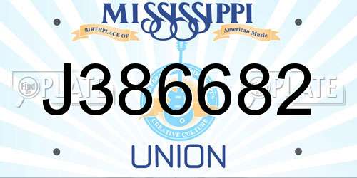 J386682 Mississippi License Plate