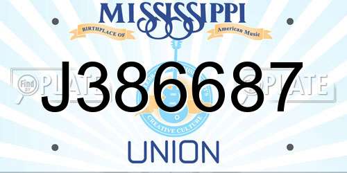 J386687 Mississippi License Plate