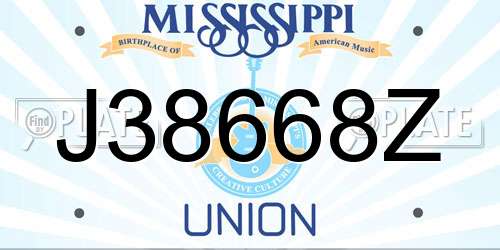 J38668Z Mississippi License Plate