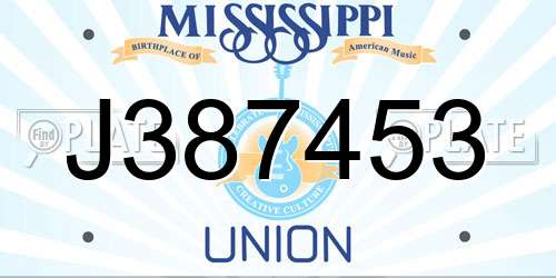 J387453 Mississippi License Plate