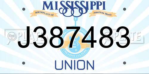 J387483 Mississippi License Plate