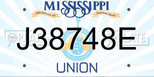 J38748E Mississippi License Plate