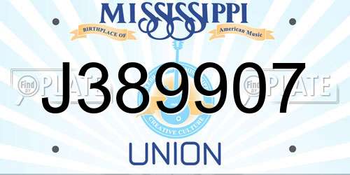J389907 Mississippi License Plate