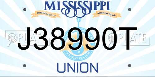 J38990T Mississippi License Plate