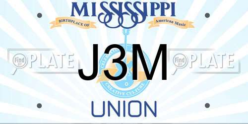 J3M Mississippi License Plate