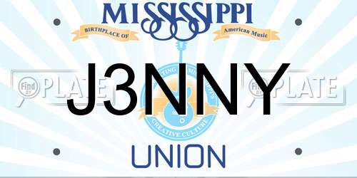 J3NNY Mississippi License Plate