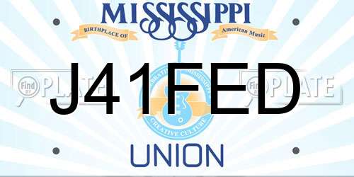 J41FED Mississippi License Plate