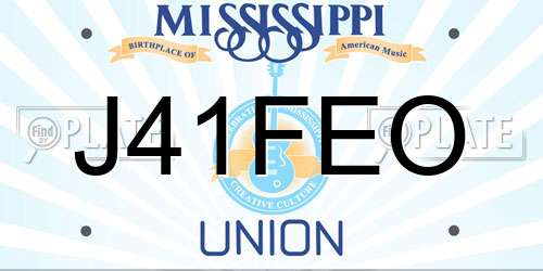 J41FEO Mississippi License Plate