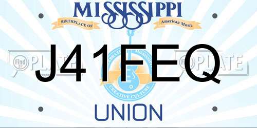 J41FEQ Mississippi License Plate