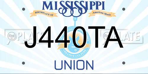 J440TA Mississippi License Plate