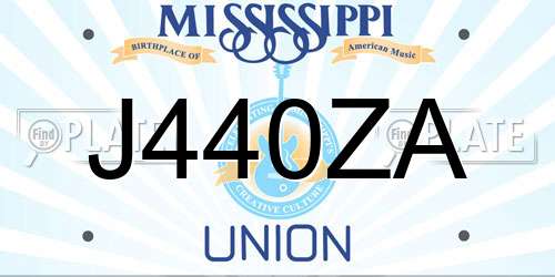 J440ZA Mississippi License Plate