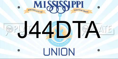 J44DTA Mississippi License Plate