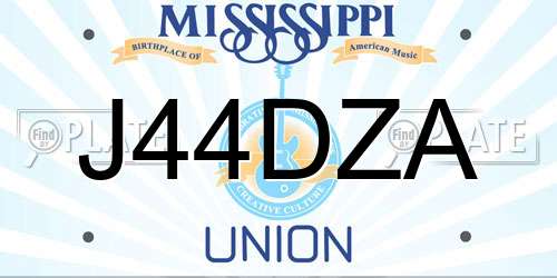 J44DZA Mississippi License Plate