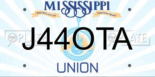 J44OTA Mississippi License Plate