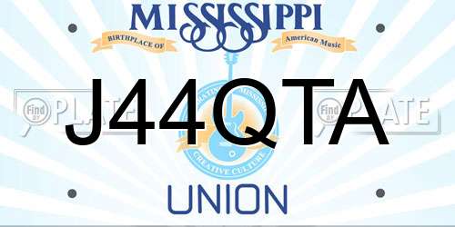 J44QTA Mississippi License Plate