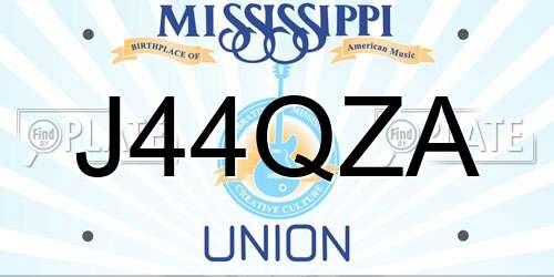 J44QZA Mississippi License Plate