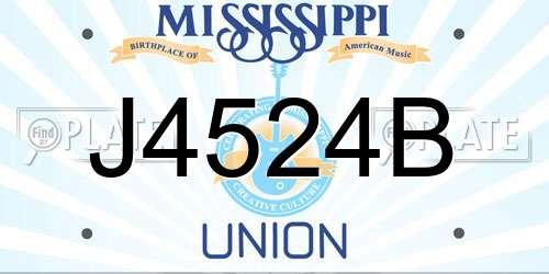 J4524B Mississippi License Plate