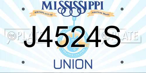 J4524S Mississippi License Plate