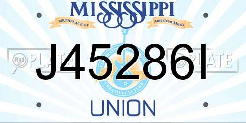 J45286I Mississippi License Plate