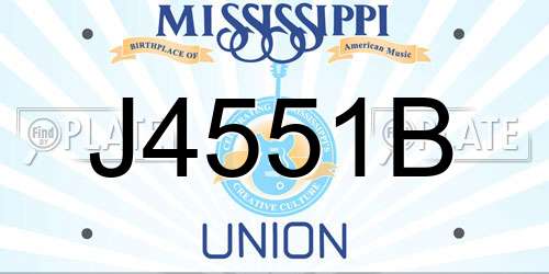 J4551B Mississippi License Plate