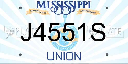 J4551S Mississippi License Plate
