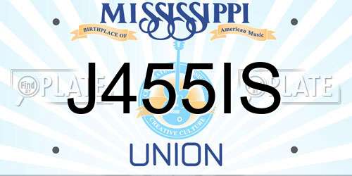 J455IS Mississippi License Plate
