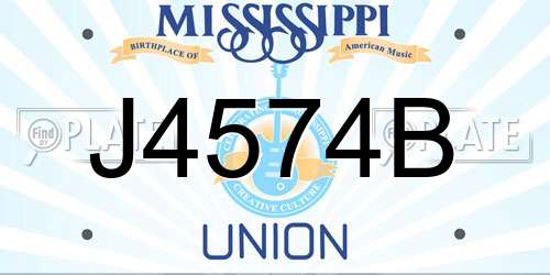 J4574B Mississippi License Plate