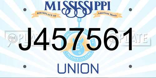 J457561 Mississippi License Plate