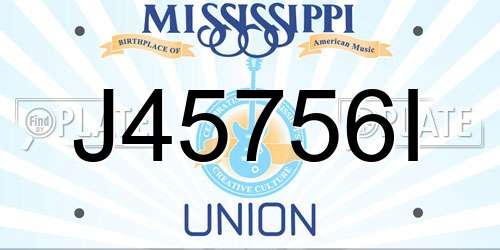J45756I Mississippi License Plate