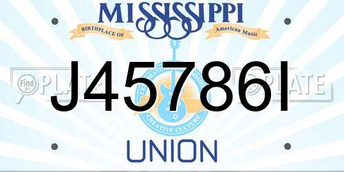 J45786I Mississippi License Plate