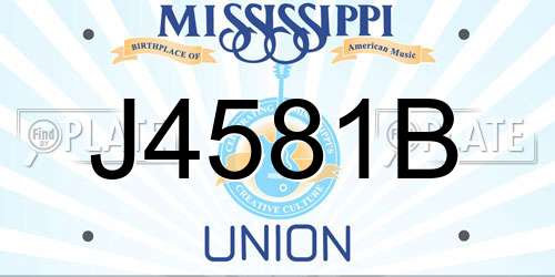 J4581B Mississippi License Plate