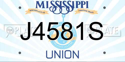 J4581S Mississippi License Plate