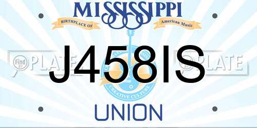 J458IS Mississippi License Plate