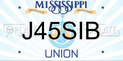 J45SIB Mississippi License Plate