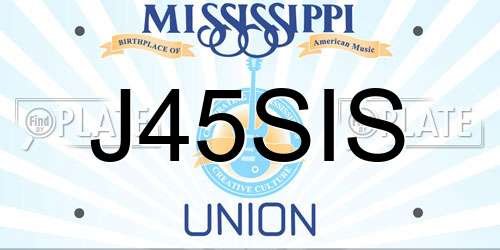 J45SIS Mississippi License Plate