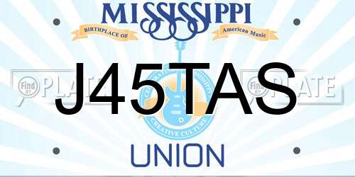 J45TAS Mississippi License Plate