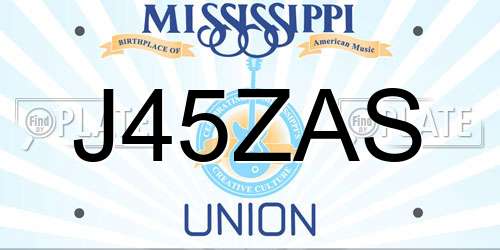 J45ZAS Mississippi License Plate