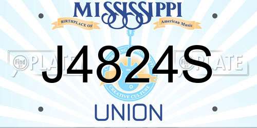 J4824S Mississippi License Plate