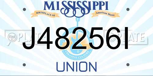 J48256I Mississippi License Plate