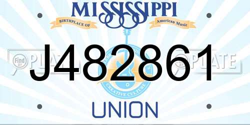 J482861 Mississippi License Plate