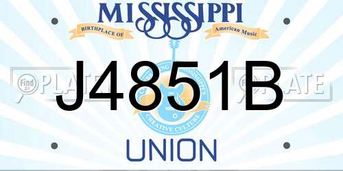 J4851B Mississippi License Plate